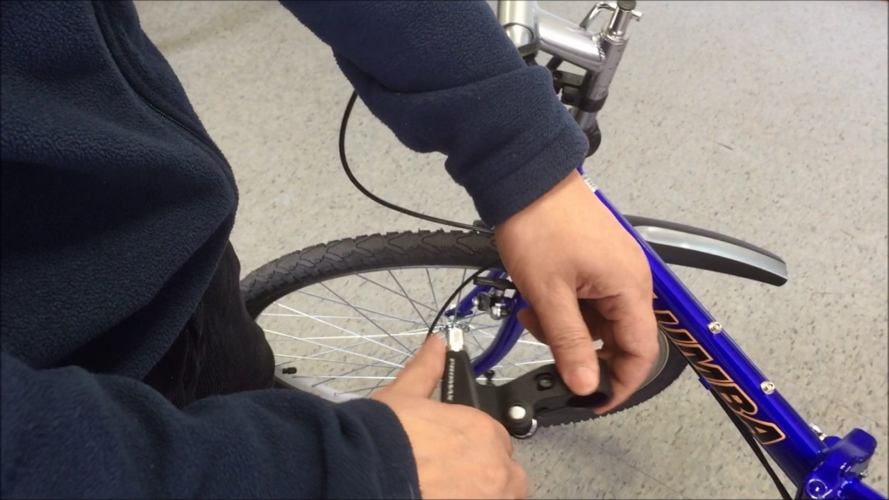 The video shows how to replace brake lever of a bicycle