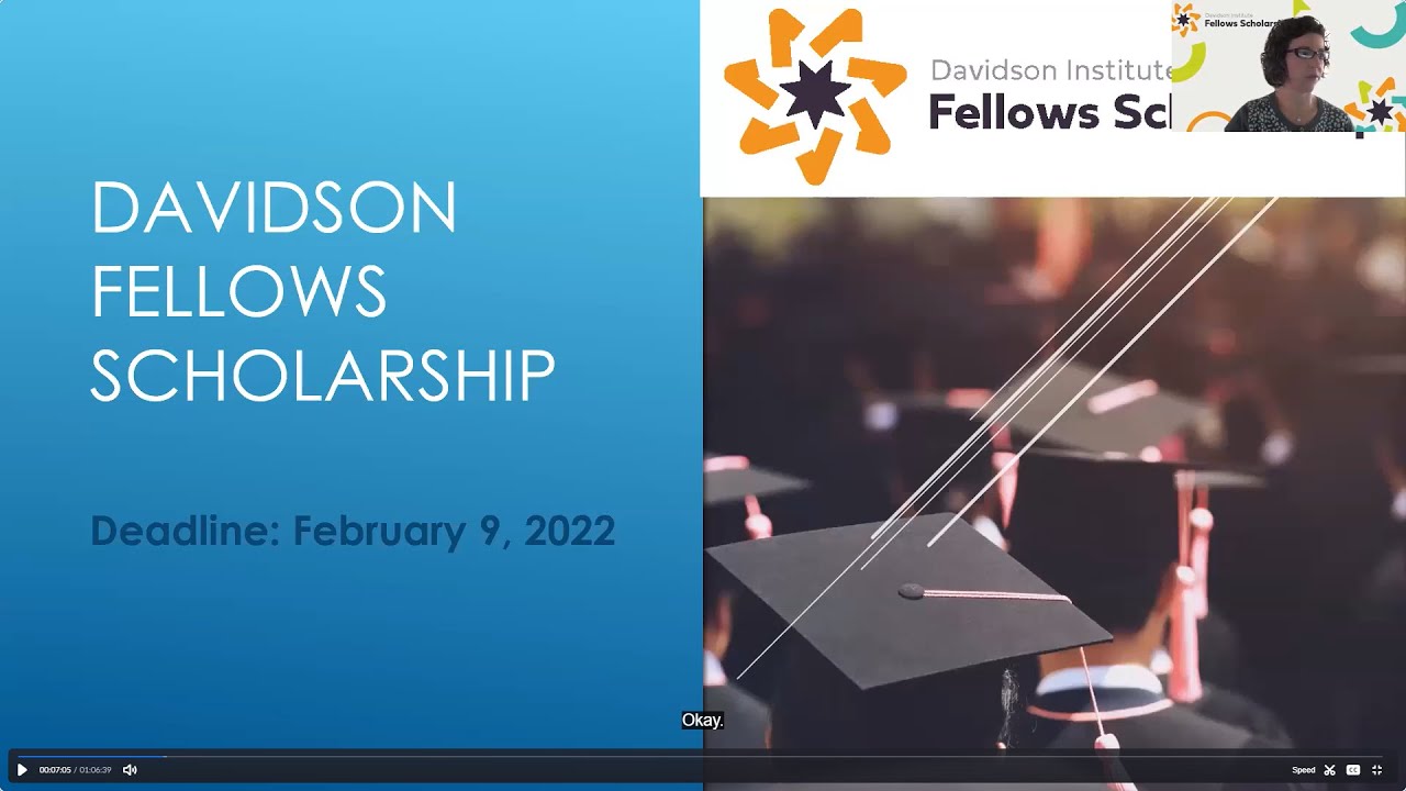 2022 Davidson Fellow Scholarship Information Session
