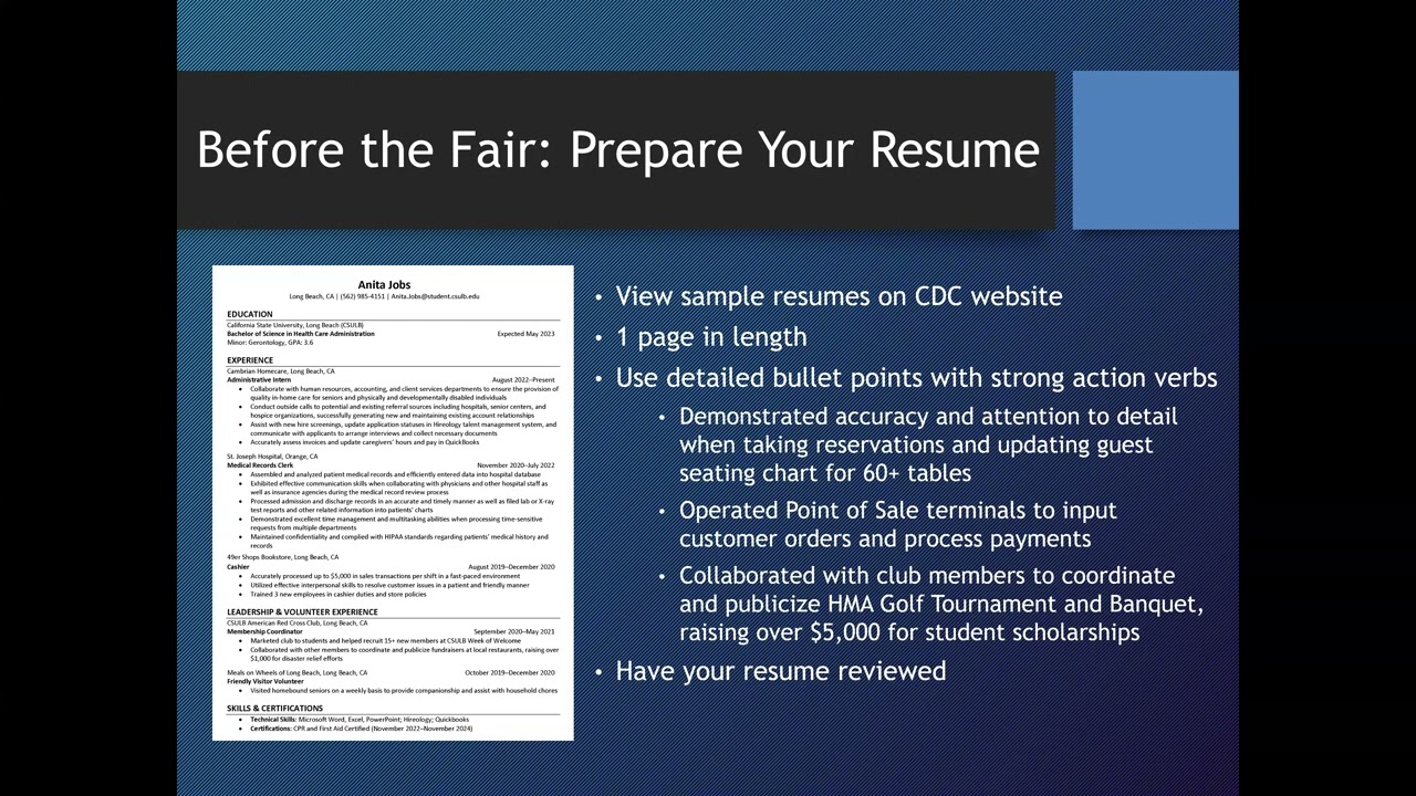 Prepare for the Fall Job & Internship Fair