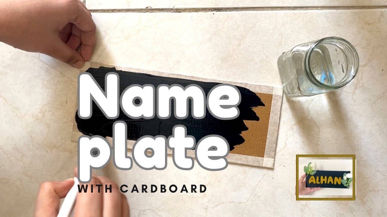 DIY💛💛💛 EASY name board with cardboard💛💛💛