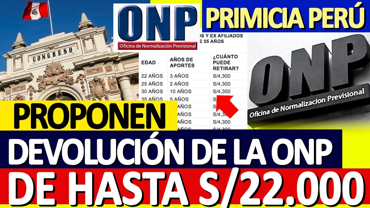 Proponen devoluci&oacute;n de la ONP de hasta S/22.000, inclusive para quienes dejaron de aportar
