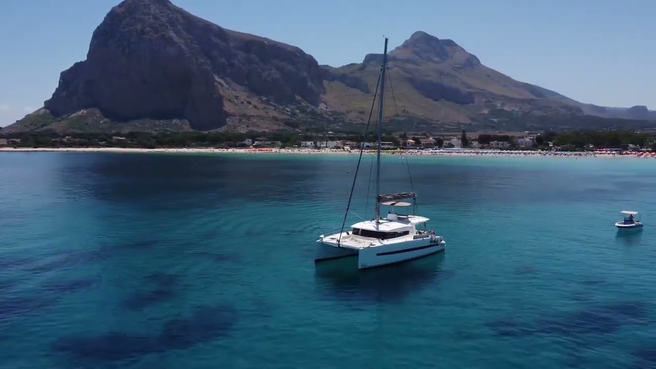 San Vito Lo Capo beach - meditative single take from drone 4K