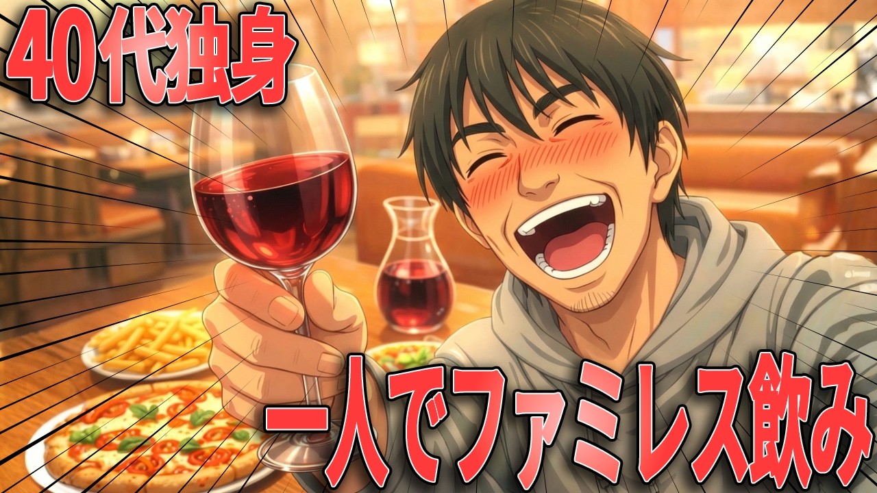 40代独身、一人ファミレス飲みで大満足な休日