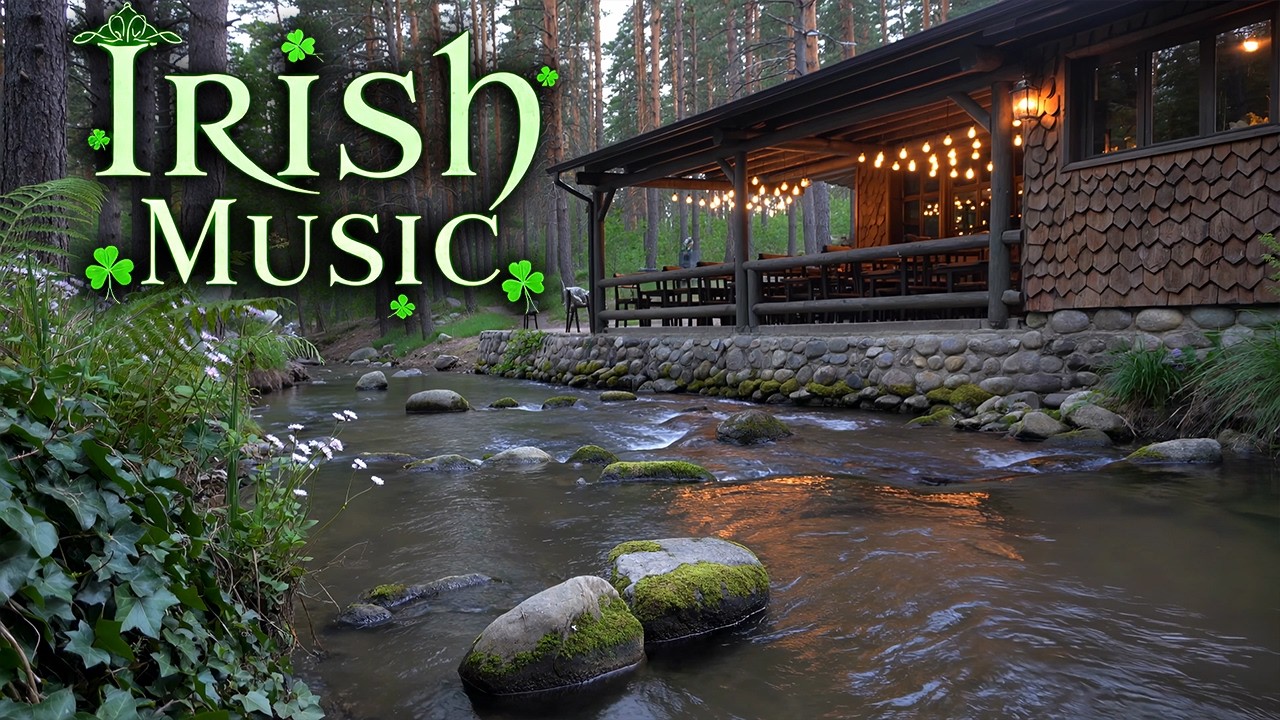 Relaxing Irish Music 🍀 Cozy Forest Cabin Ambience for St. Patrick’s Day