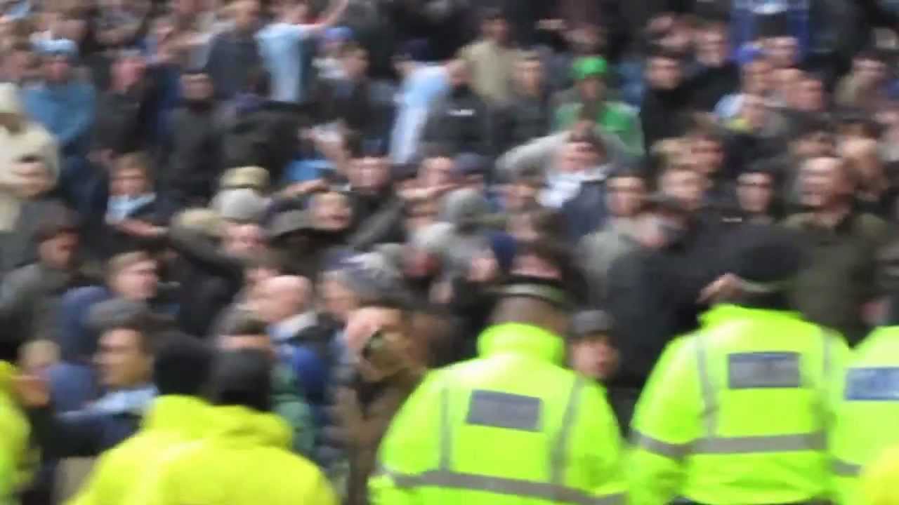 Manchester Derby 2012, most rowdy stand ever (From the United stand).