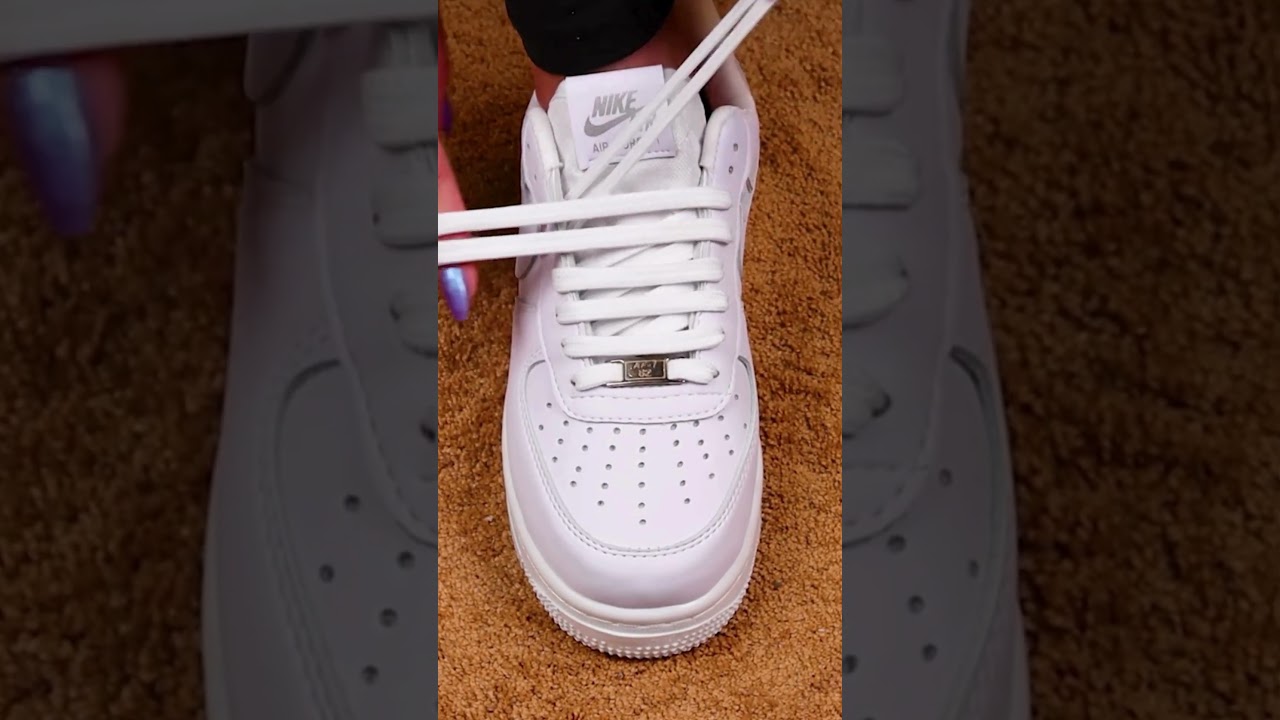 How to Lace Nike Air Force 1 for a Clean Look #footcomfort #nikeshoes #airforce1 #lacing #shoelaces