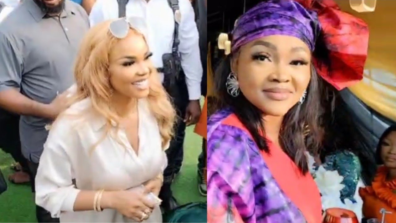 SEE WHAT HAPPEN AS IYABO OJO AND MERCY AIGBE MEET AT GRAND OPENING OF RHEMMY GOLD STORE