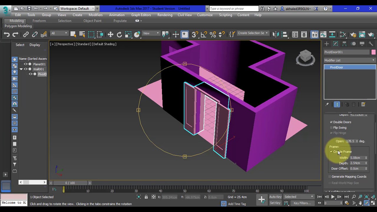 رسم الحوائط وعمل الابواب والنوافذ في الماكس...How to Draw Walls and Make Doors and Windows in Max