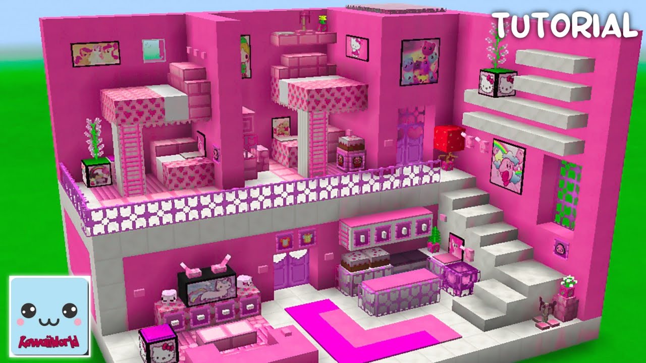 kawaii world_membuat Rumah Kos warna pink 💖 2 lantai untuk remaja perempuan | pink house