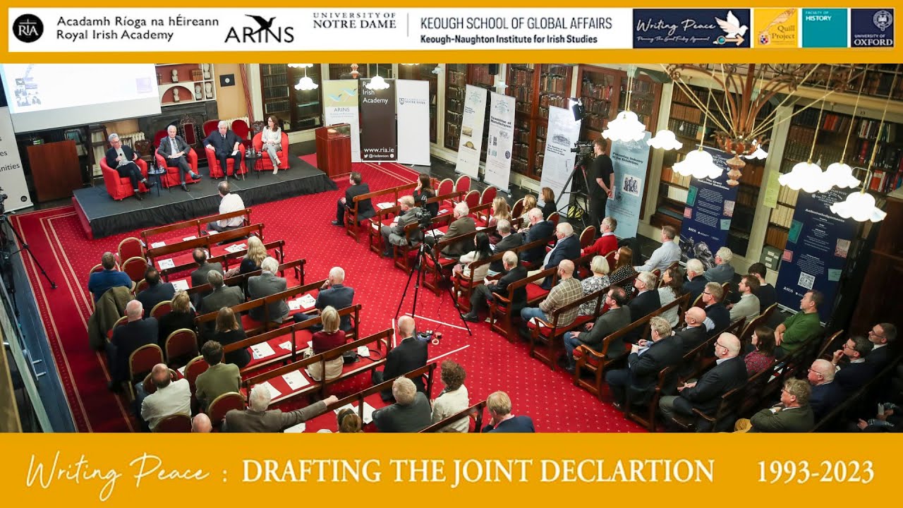 Writing peace: drafting the declaration panel discussion  - Royal Irish Academy - 6th December 2023