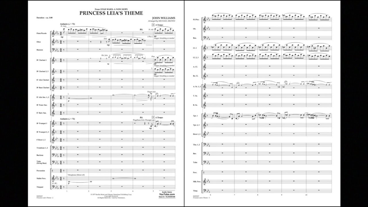 Princess Leia's Theme by John Williams/arr. Michael Brown