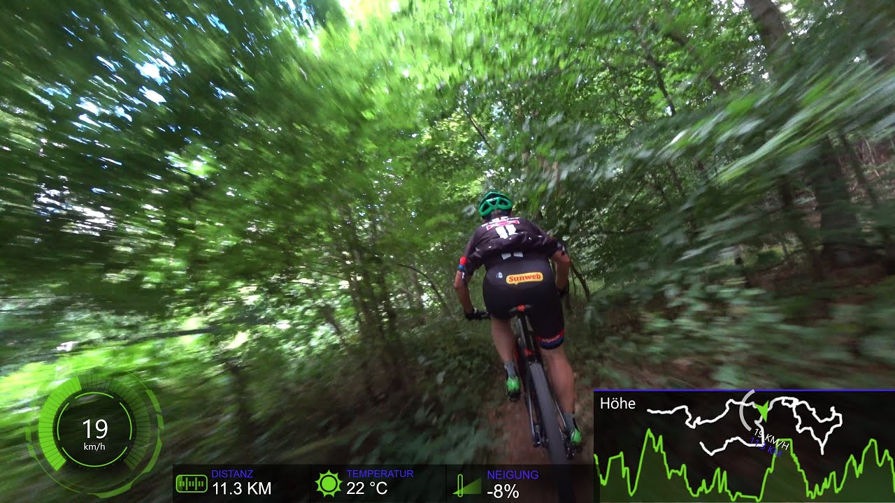60 minute Indoor Cycling MTB Action Training Garmin Display Ultra HD