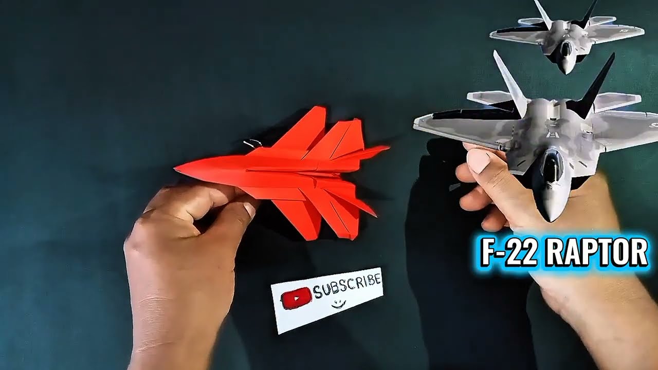 Tutorial Membuat Pesawat Tempur Terkeren F-22 Raptor dari kertas A4 / Origami Paper