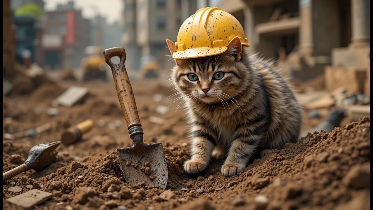 Poor cat working hard for his family 😞#cat  #cutecat #poorcat #ai