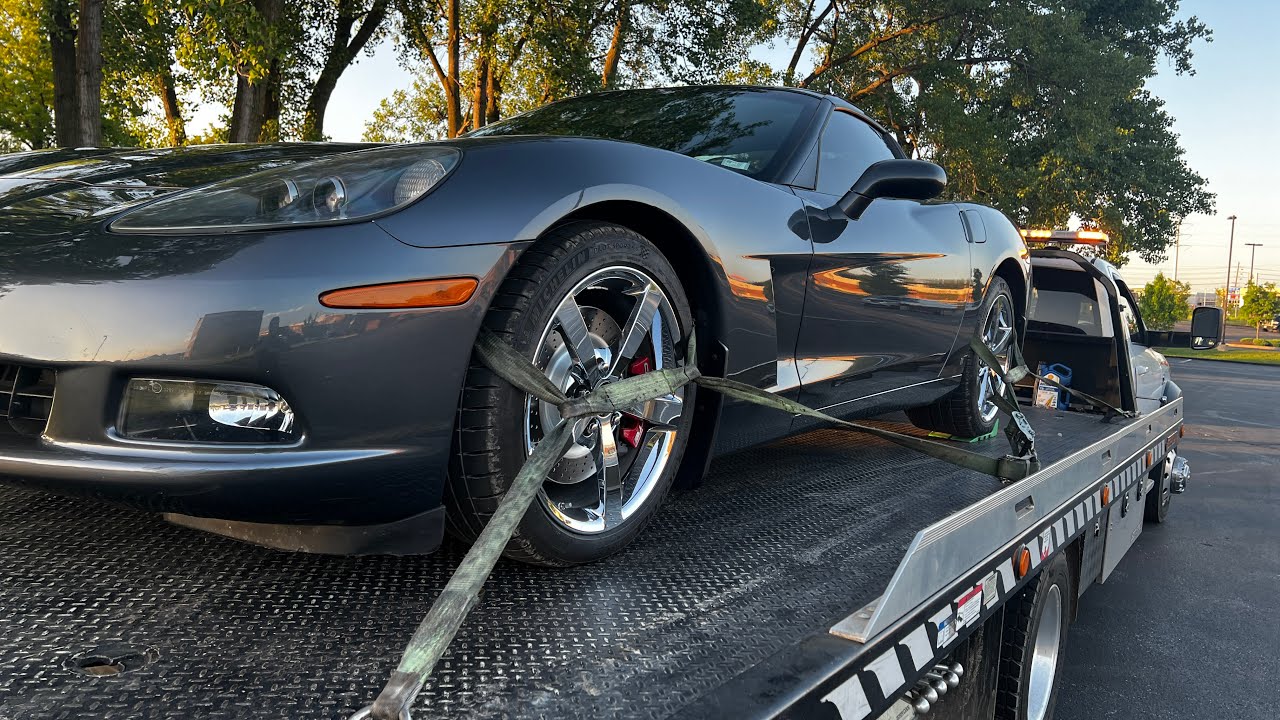 How to tow corvette with broken shifter or no key! #towtruck #towing #tools @harborfreight #pro