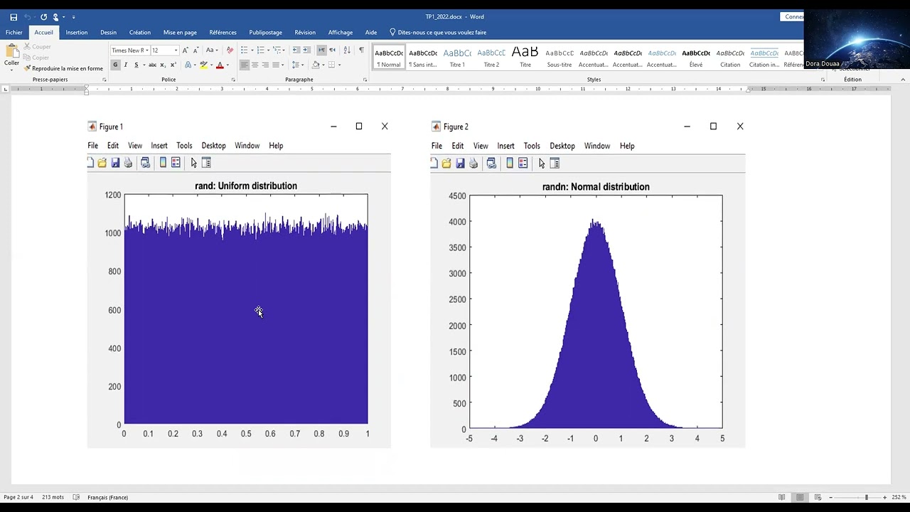 TP 01 Simulation des Lois de Probabilités sur Matlab: Signaux aléatoires & Processus Stochastique