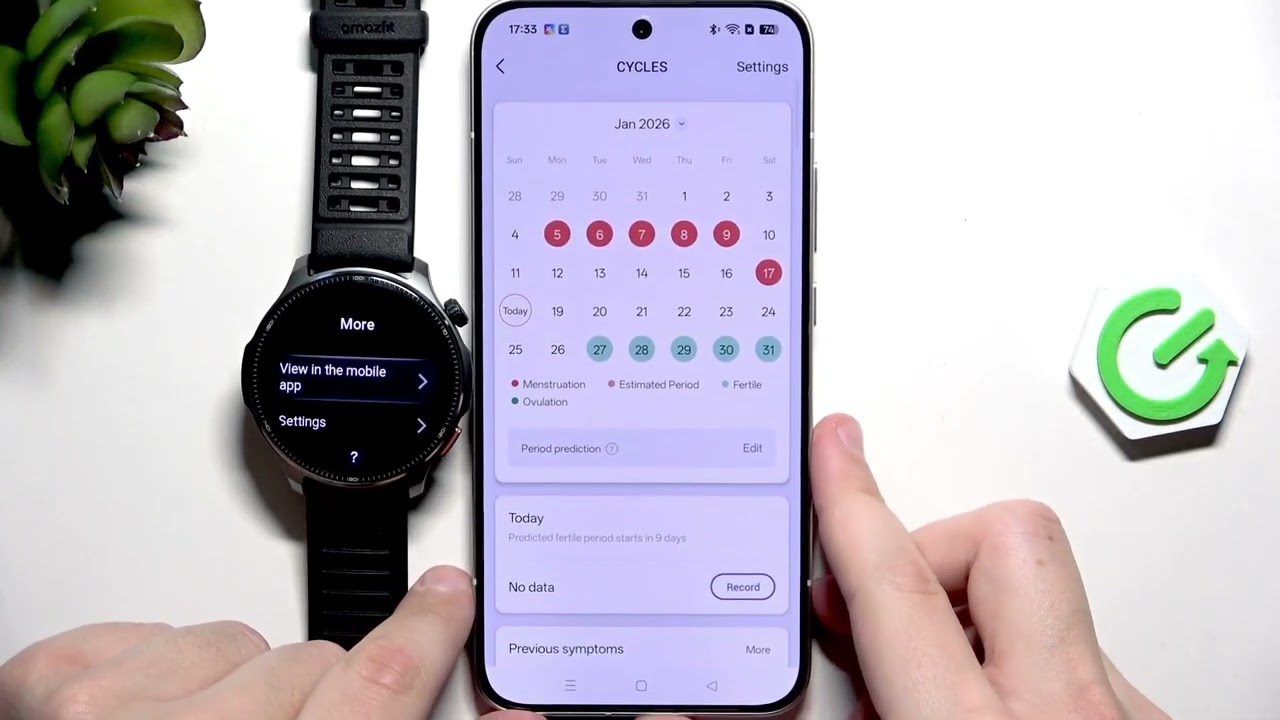 AMAZFIT Balance 2 XTで女性の体調・生理周期を記録する方法