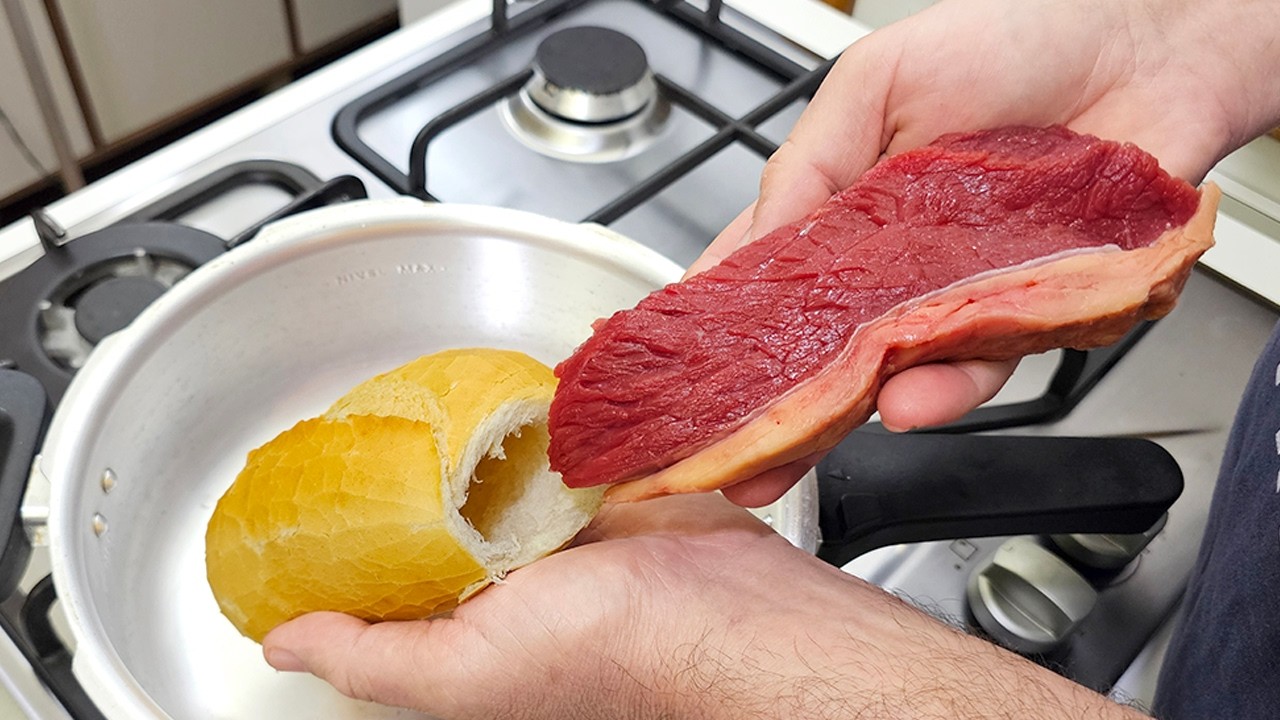 Segredo do pão com a carne a receita mais gostosa que já comi