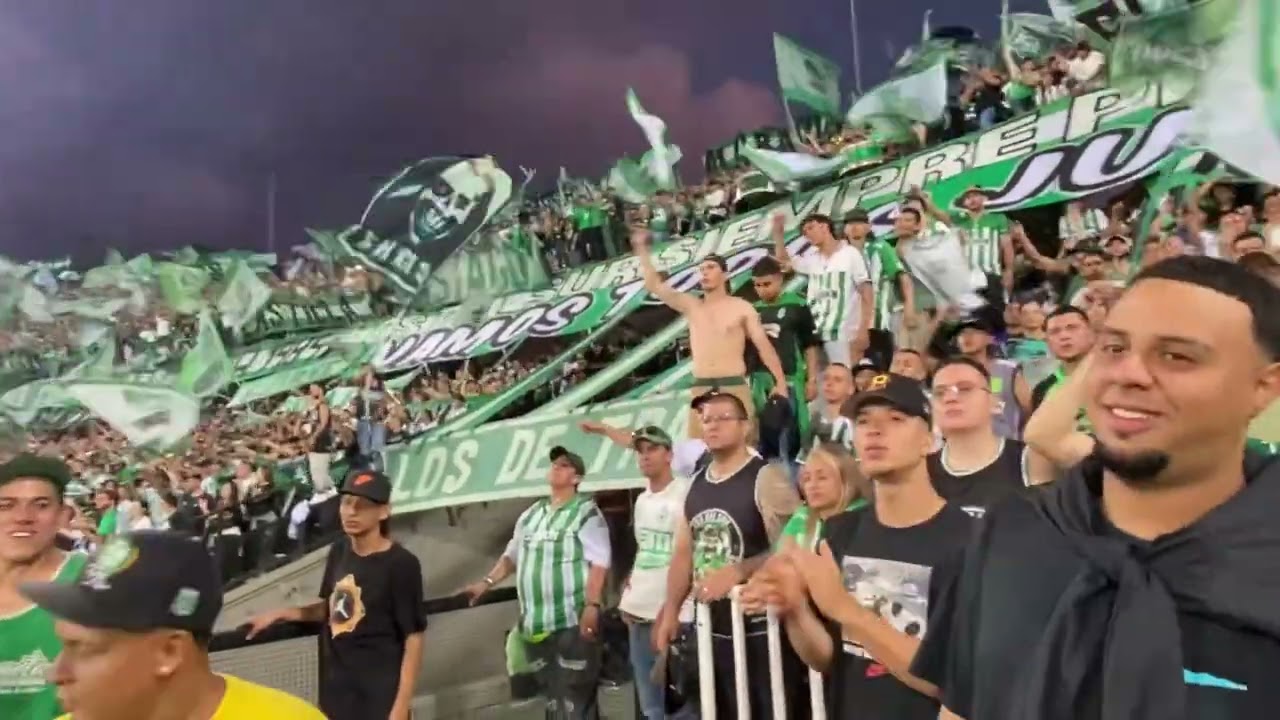 Clásico Antioqueño ,Atlético Nacional 1 VS 1 Medellín , fiesta y cantos de la hinchada verde⚽️🇳🇬🏟️