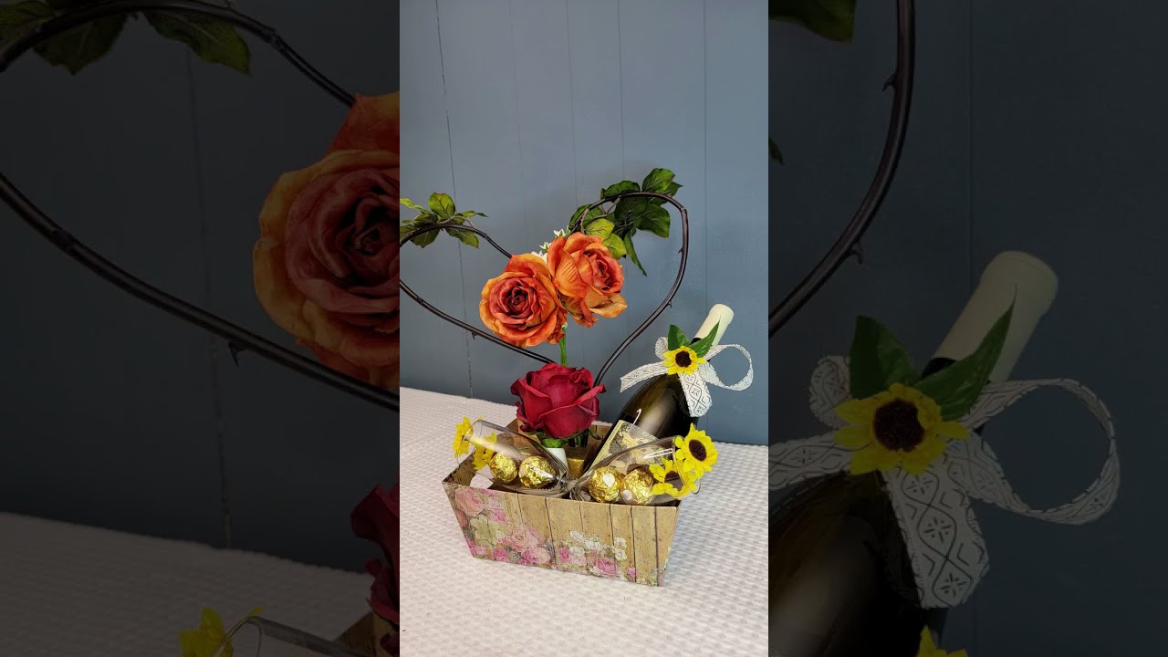 beautiful arrangement with roses and roses