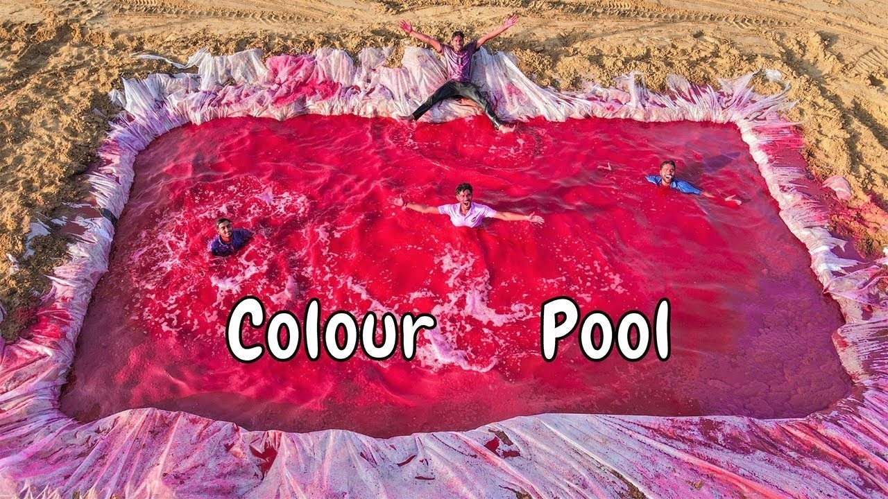 Crazy Xyz New Videos:✅🔥20,000 Liters Colour Pool Holi Experiment 🔥 इतना बड़ा रंगों का पूल!