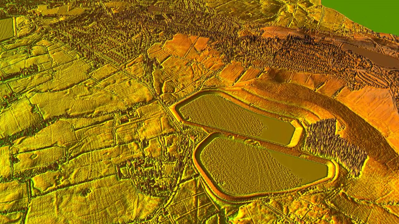 Lidar fly-over Ribchester to Inglewhite Roman Road