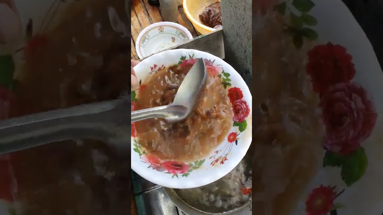 Healthy sour wax gourd soup with fish, Cambodian street food