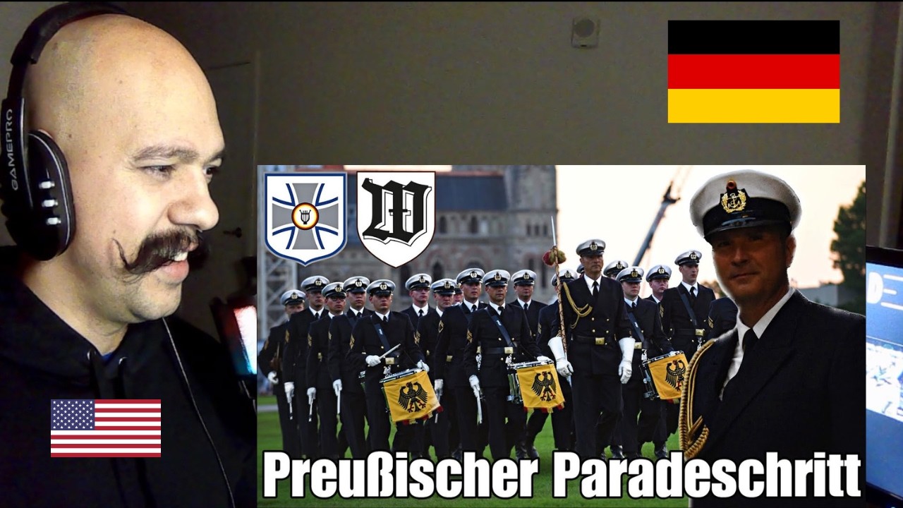 German Military Reaction: Preußens Gloria Regimentsgruß im Paradeschritt Stabsmusikkorps