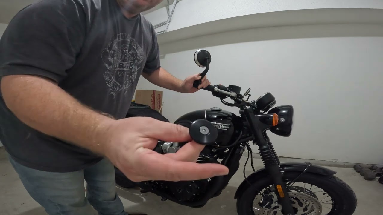 Triumph Bonneville Bar End Mirrors Installation T120 Black
