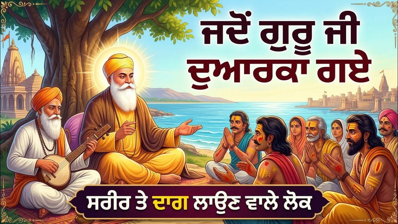 ਜਦੋਂ ਗੁਰੂ ਜੀ ਦੁਆਰਕਾ ਗਏ || ਸਰੀਰ ਤੇ ਦਾਗ ਲਾਉਣ ਵਾਲੇ ਲੋਕ || Guru Nanak Dev Ji Katha || Sach Kartar