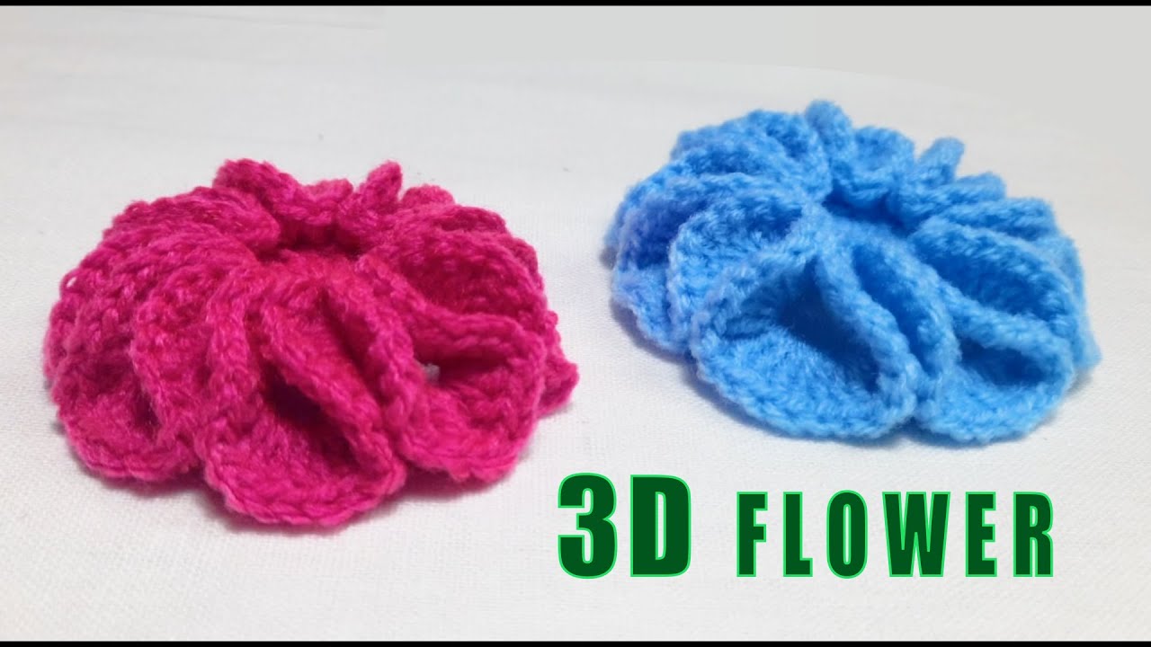 Crochet an easy 3D flower | How to crochet a flower | Loop on hook