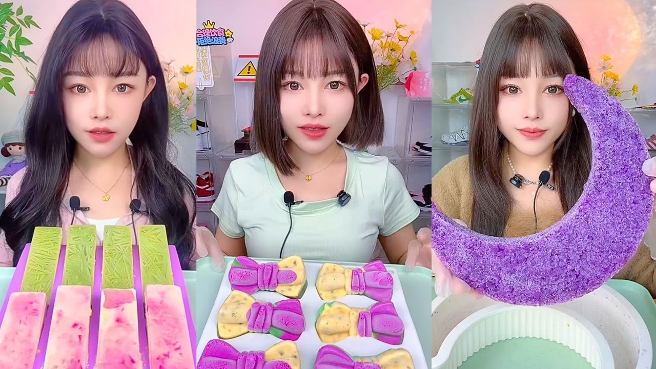 Layered Jelly Bars, Bow-Shaped Sweets, and Purple Coconut Dessert