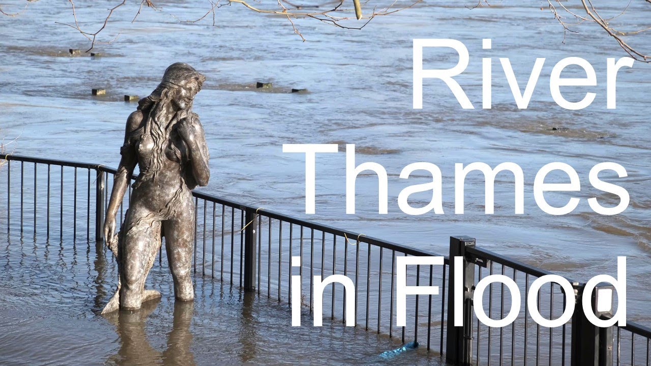 River Thames in Flood, Reading and Henley, 7 January 2024 (4K)