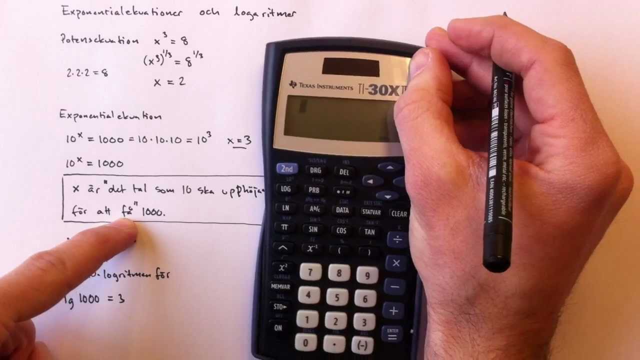 Exponentialekvationer och logaritmer