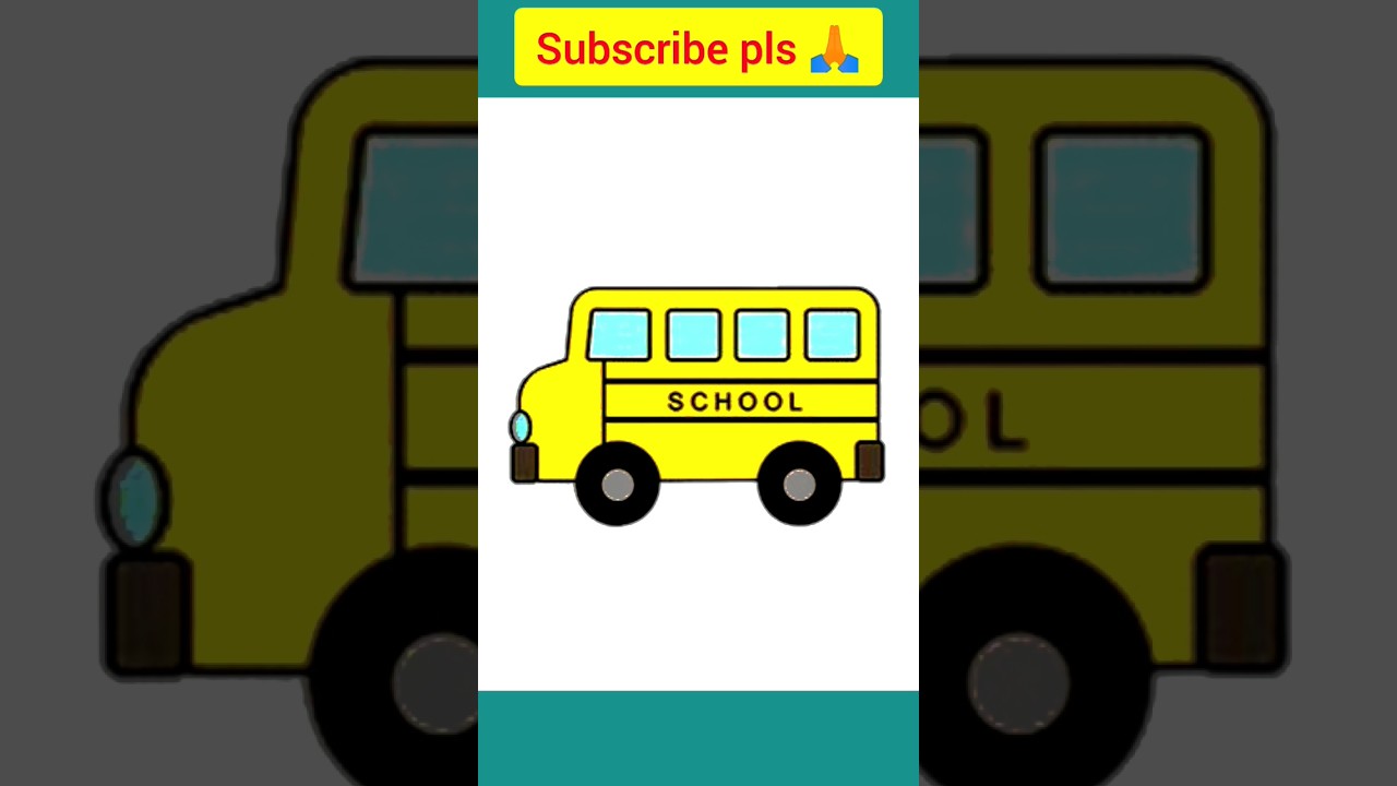 How To Draw A School Bus | School Bus Drawing | स्कूल बस का चित्र | Easy  @ABSkidsTV