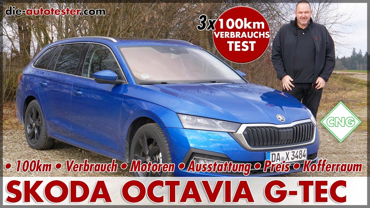 SKODA OCTAVIA G-TEC 3 x 100 km Verbrauch Test | Erdgas CNG Combi Reichweite Review 2020 2021 Deutsch