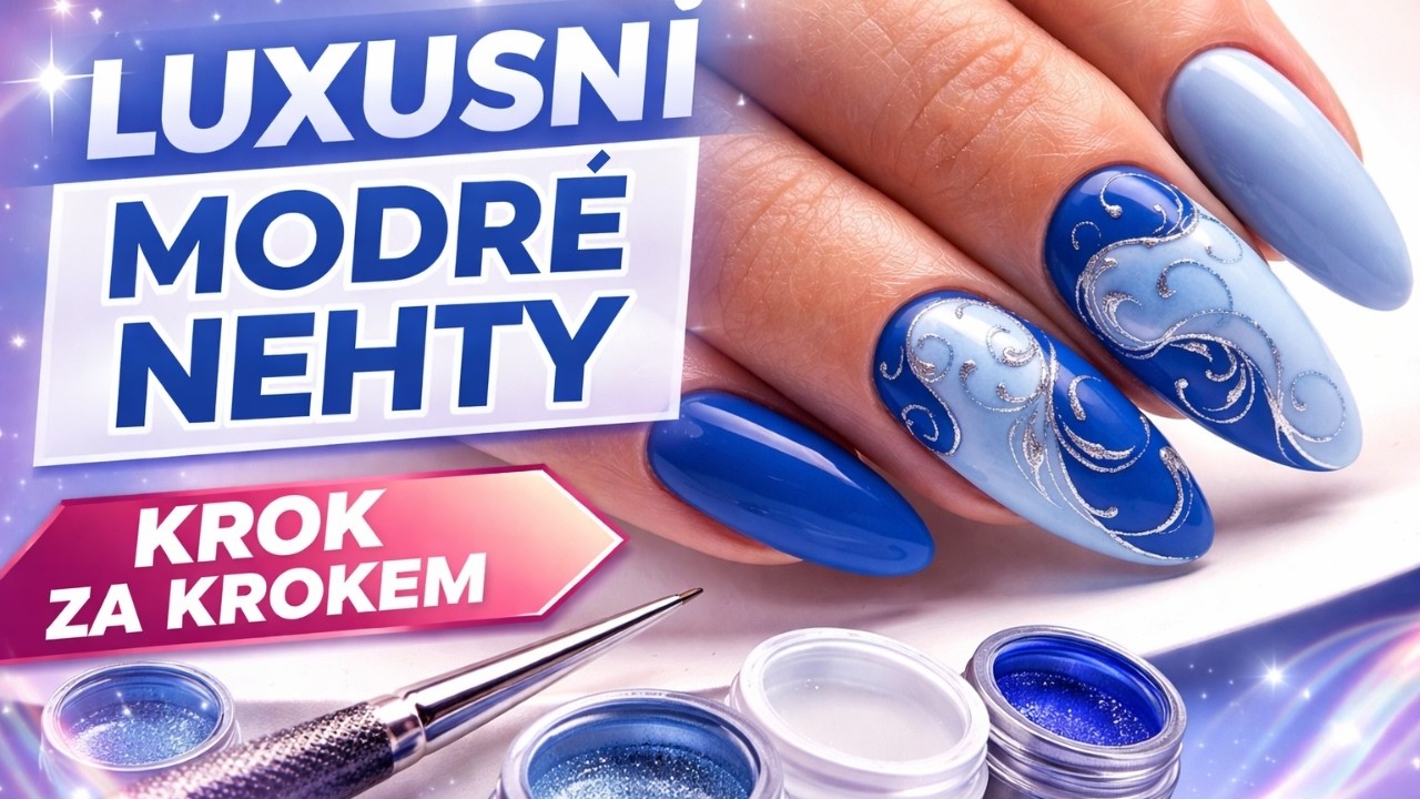 Luxusní Plesové Gelové Nehty | Celý Postup Malovaného Designu