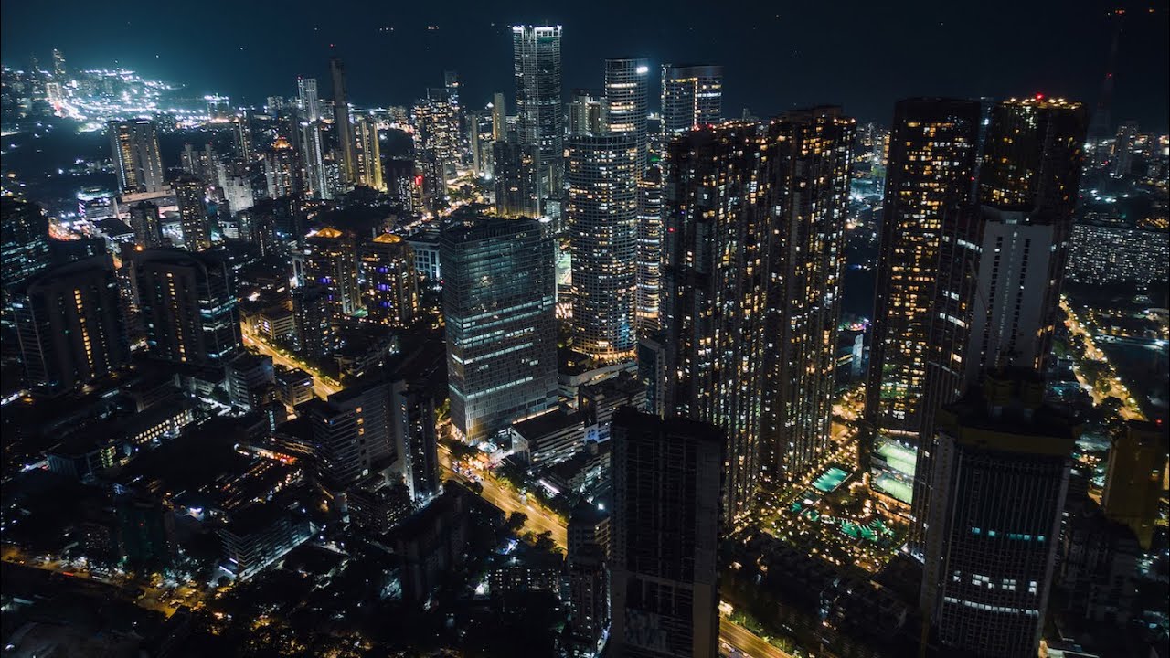 Mumbai Skyscrapers at Night 🚁