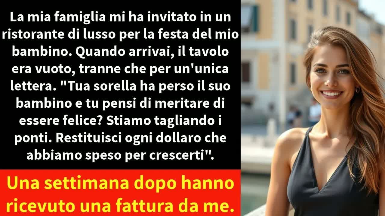 La mia famiglia mi ha invitato in un ristorante di lusso per la festa del mio bambino.