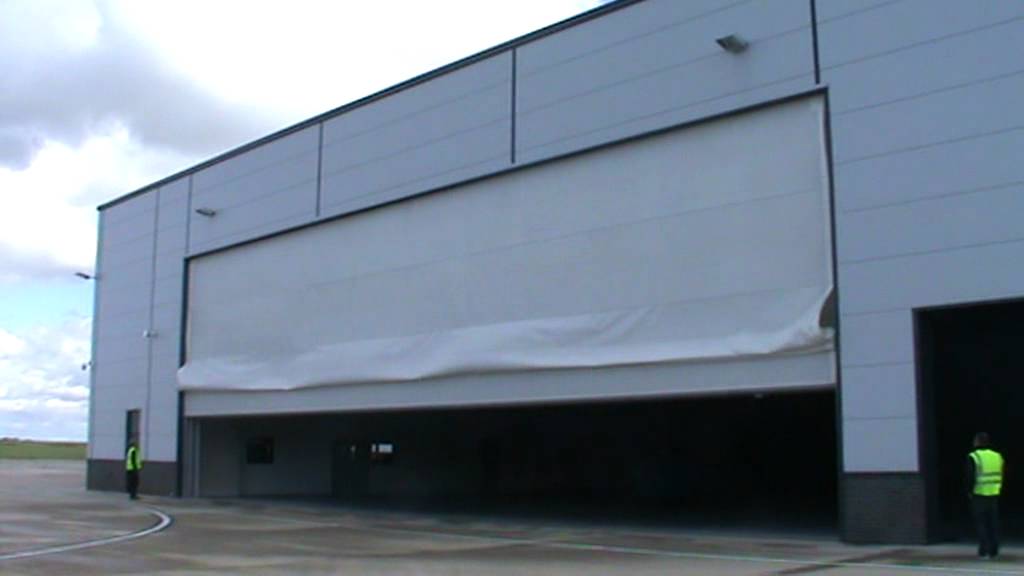 Megadoor - Vertical Lifting Fabric Door (outside view)