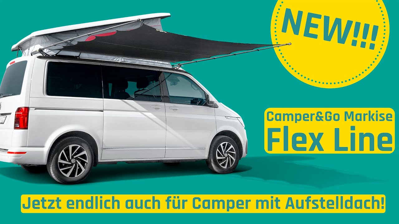 St&uuml;tzenlose Markise f&uuml;r Camper mit Aufstelldach. Die Neuvorstellung.