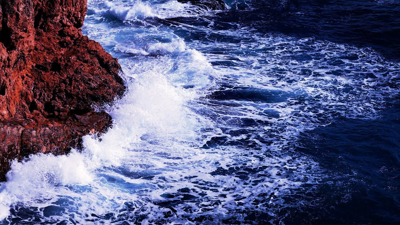 8 Hours Ocean Waves Crashing on Rocky Shore 🌊 Deep Sleep, Relaxation & Night Ambience (No Music)