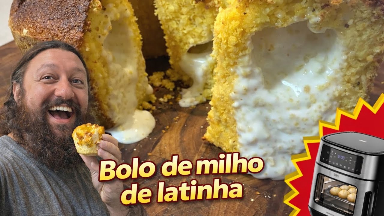 Bolo de Milho de Latinha com Requeijão na Air Fryer 