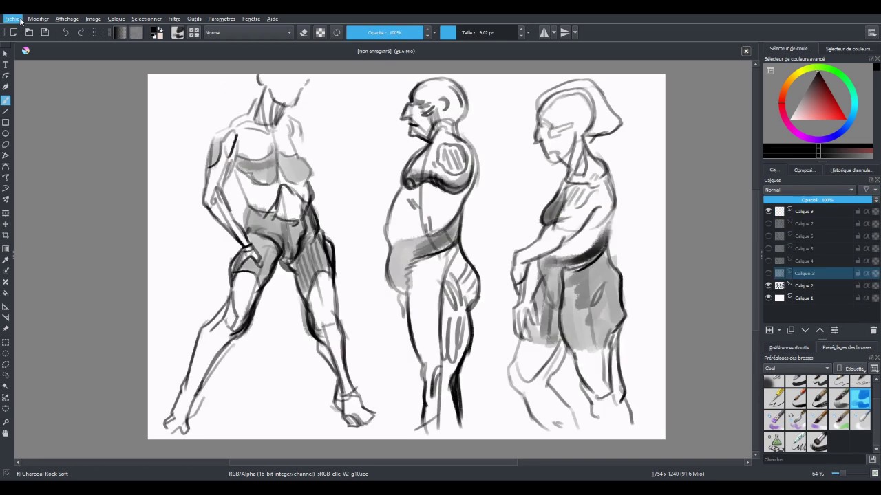 [SpeedPaint] Croquis &eacute;tude anatomique Graisse #10 Morpho: Anatomie artistique