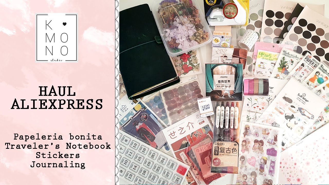 Haul Aliexpress: papeleria bonita, stickers, traveler's notebook, journaling y mucho más!