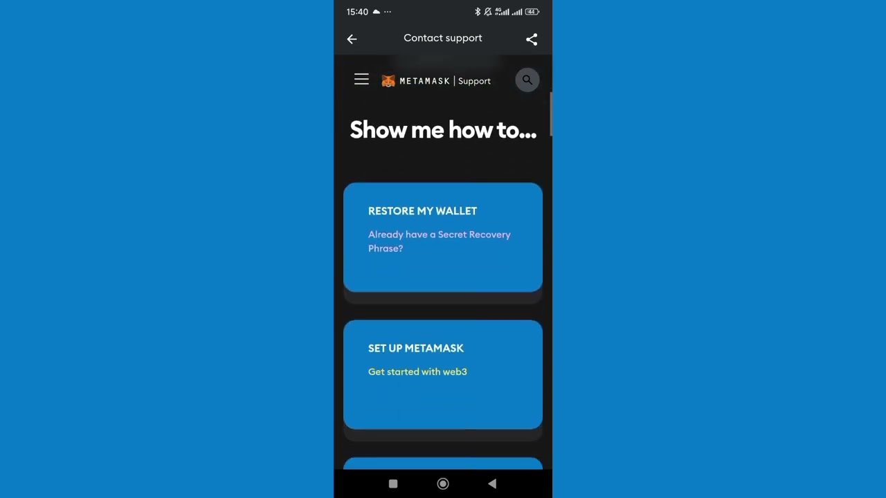 HOW TO CONTACT METAMASK SUPPORT ON THE METAMASK APP