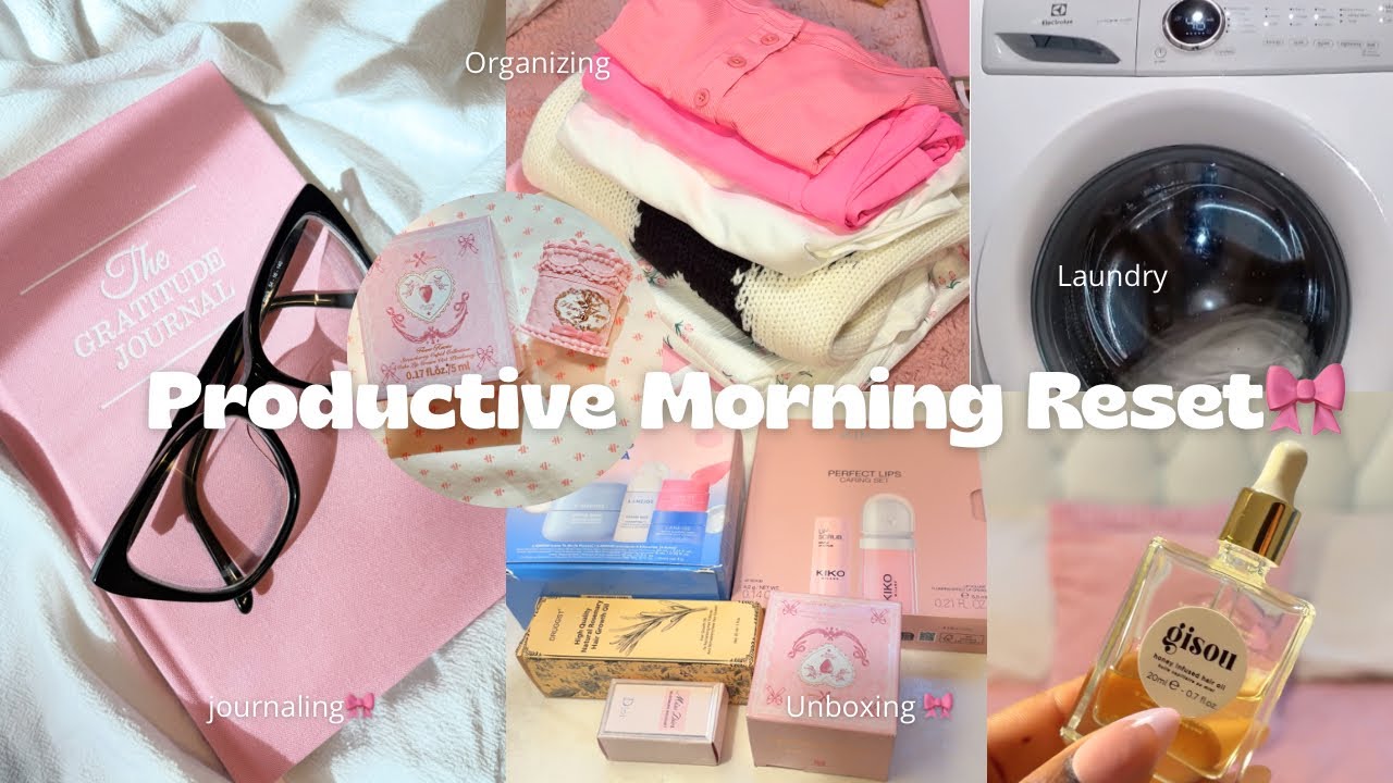 Productive Morning Reset 🌸 | Laundry, Organizing & Mini Unboxing Routine 🎀
