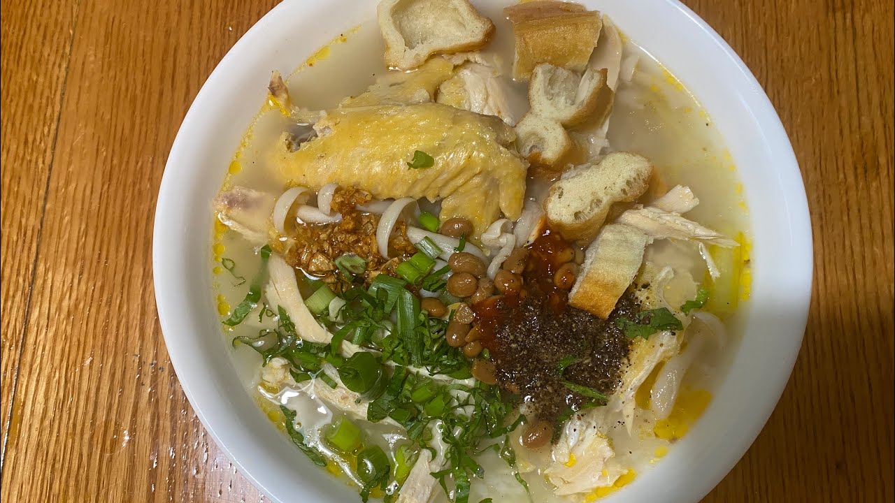 បបរមាន់ឆ្ងាញ់/ porridge with chicken