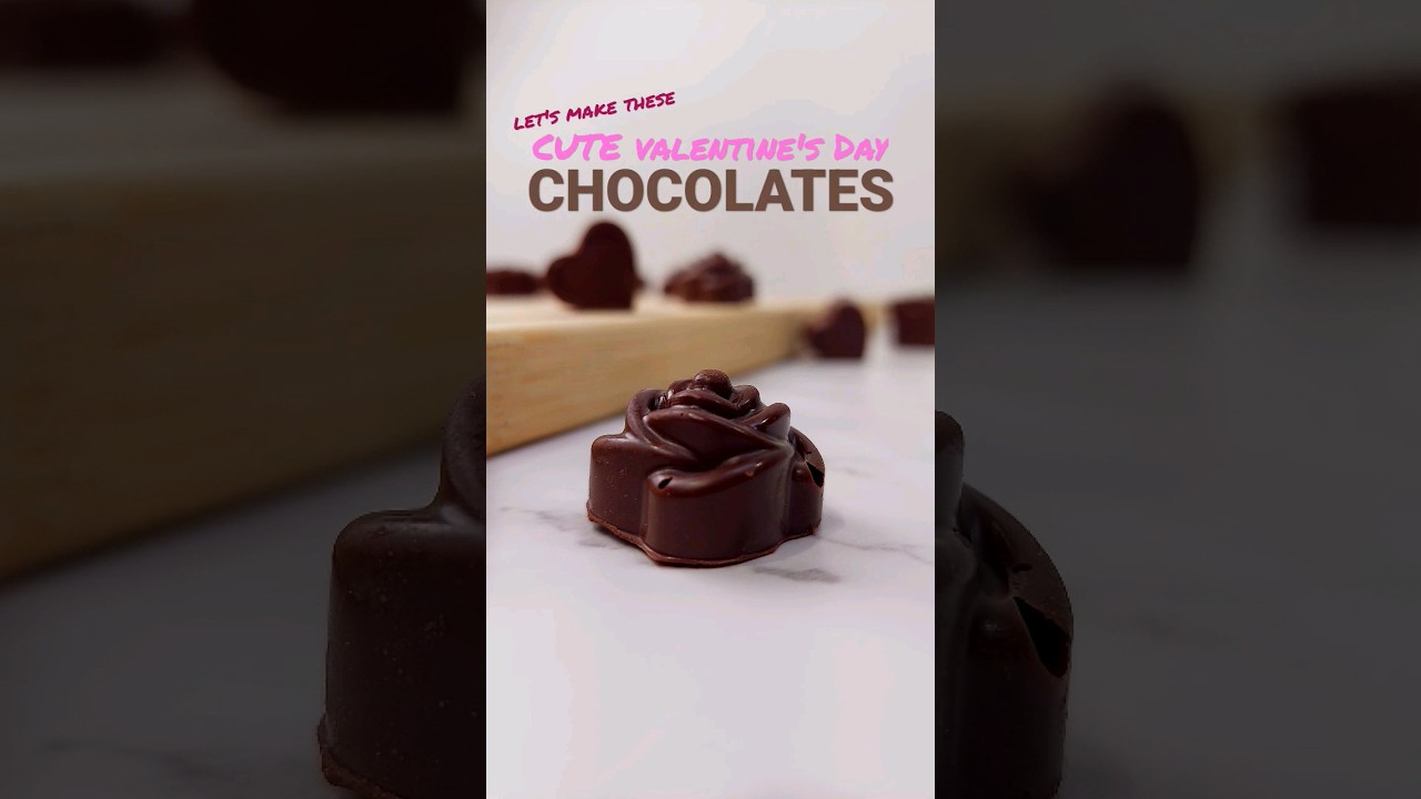 check out these cute CHOCOLATES for Valentine's Day 🍫 🍒 #food #chocolate #shorts