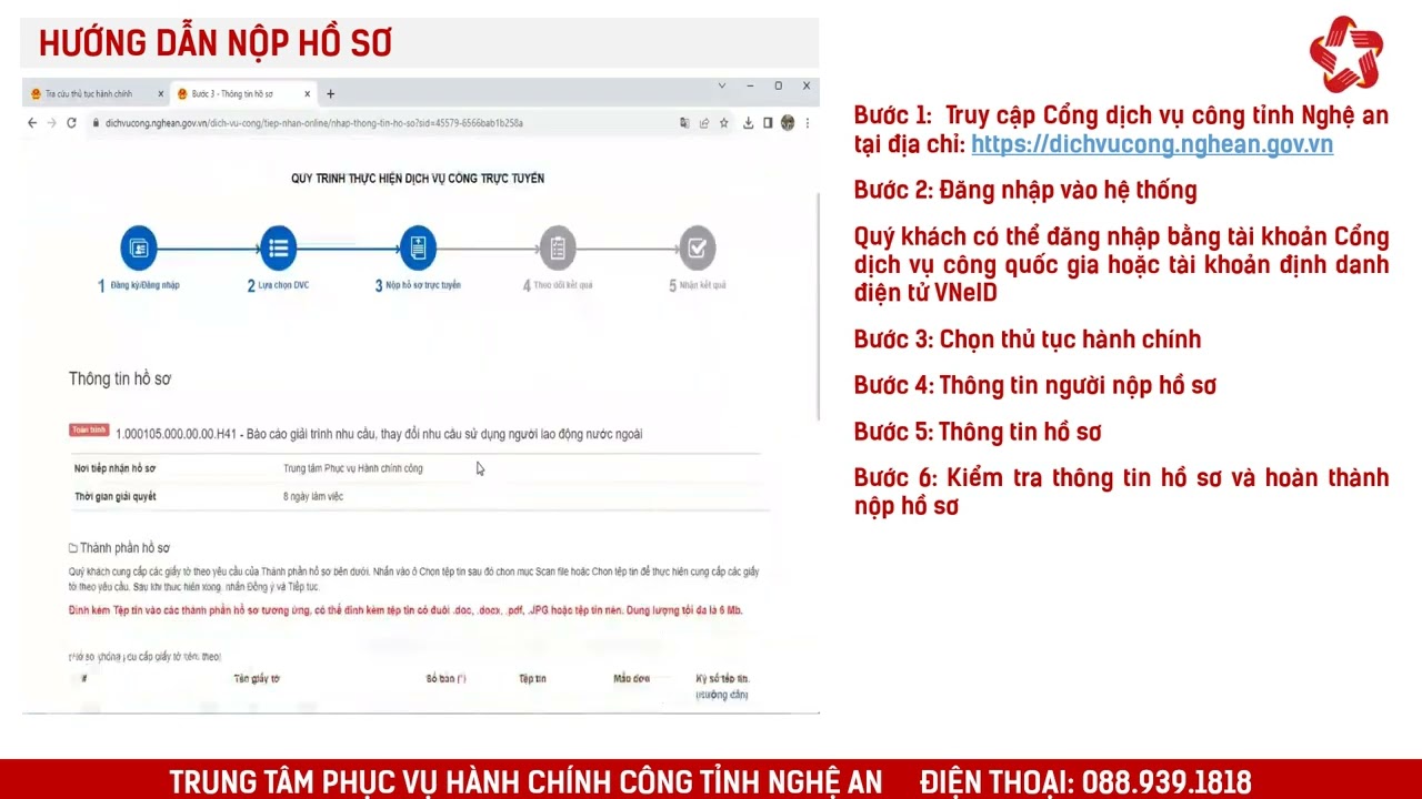 Hướng dẫn nộp hồ sơ Báo cáo giải trình nhu cầu sử dụng người lao động nước ngoài trực tuyến